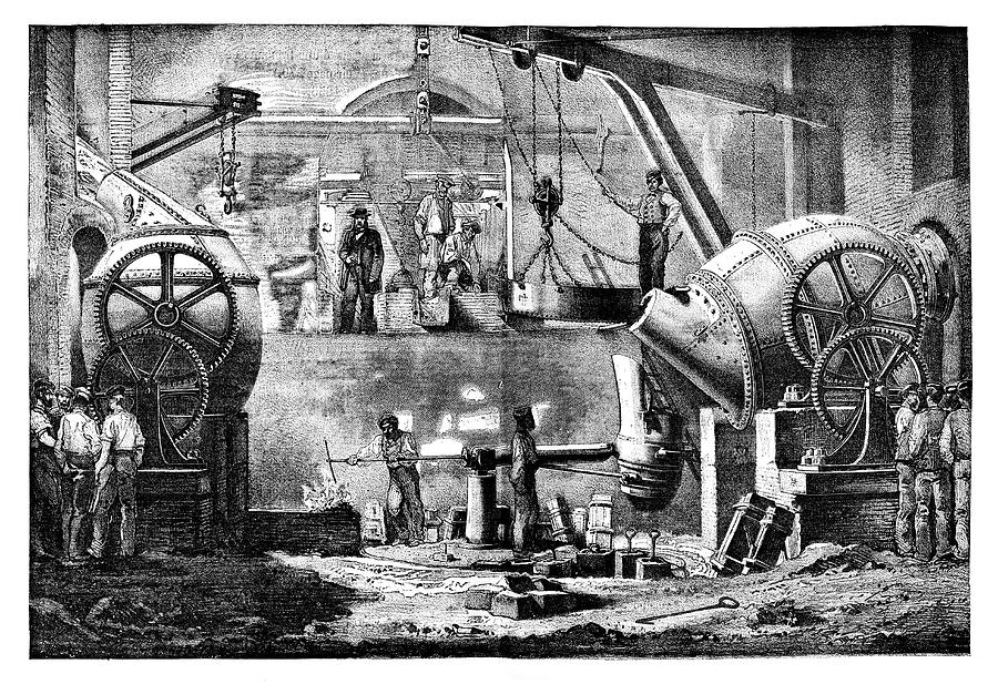 Век техники. Пароход Бессемера. Корабль Бессемера. Steelworks furnace 19th Century. Steelworks 19th Century.