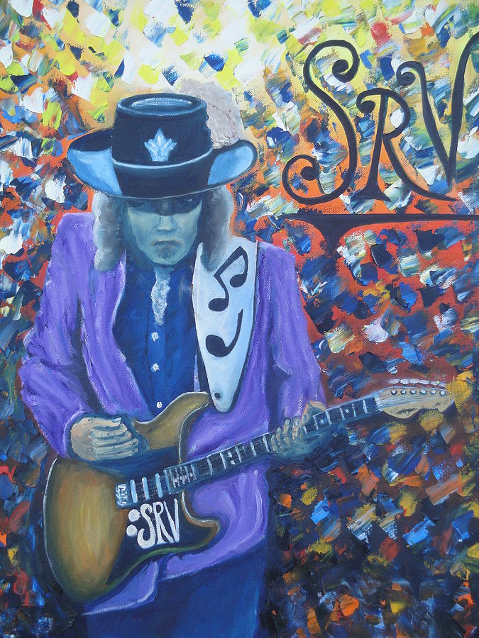 Stevie Ray Vaughan #1 Painting by Charles Vaughn