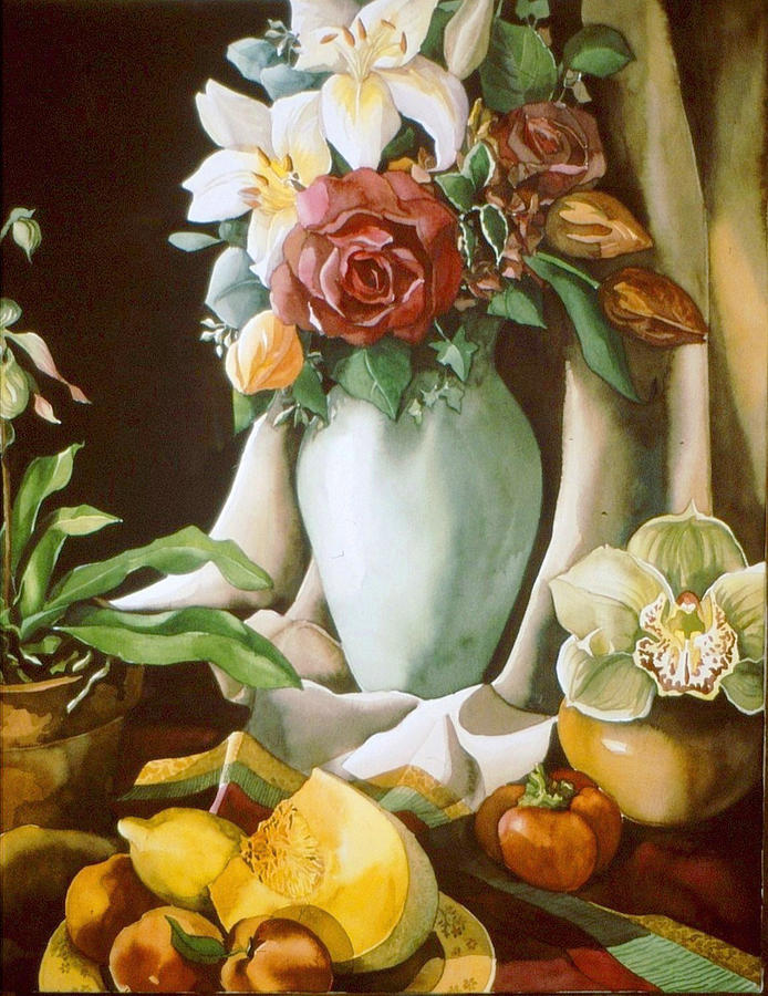 Still Life With Melon #2 Painting by Alfred Ng