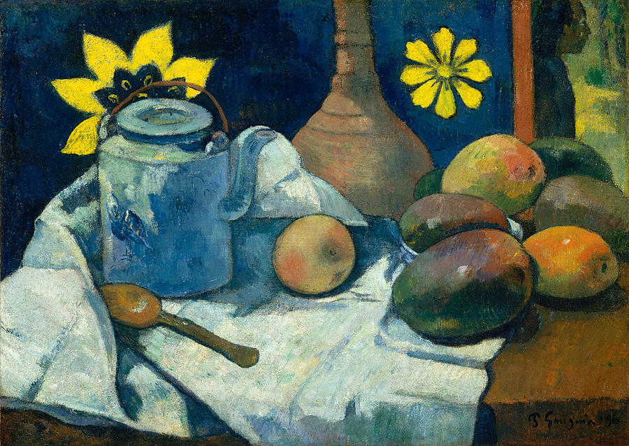 Still Life with Teapot and Fruit #7 Painting by Paul Gauguin