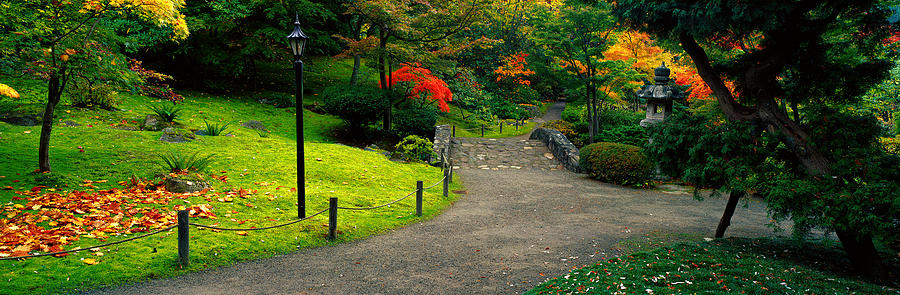 Seattle Photograph - Stone Bridge, The Japanese Garden #1 by Panoramic Images