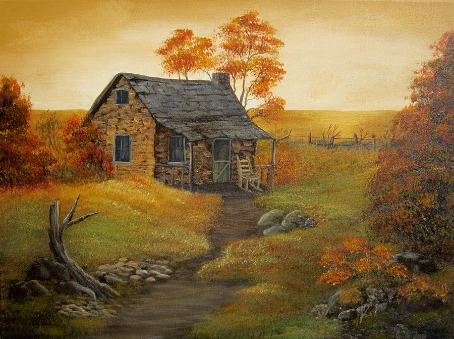Stone Cabin #2 Painting by Kathy Sheeran