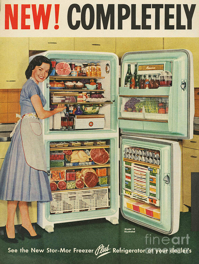 1950s Drawing - Stor-mor  1950s Uk Fridges Freezers #1 by The Advertising Archives