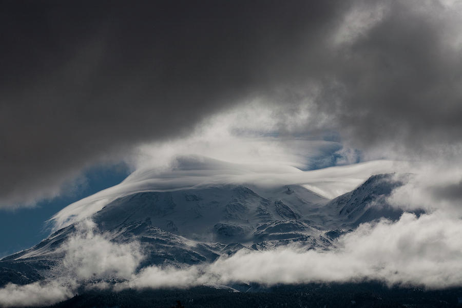 Storm Clouds Move Across Mt. Shasta #1 Photograph by David McLain Storm Clouds Move Across Mt. Shasta #1 Photograph by David McLain