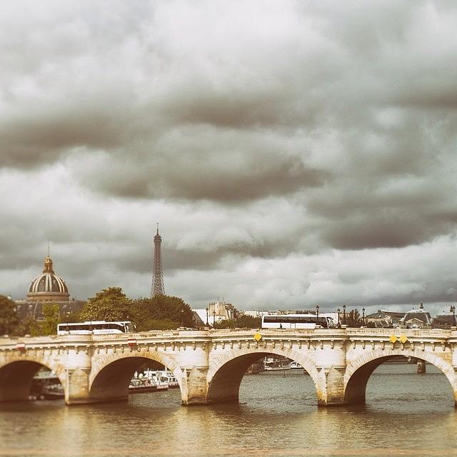 Paris Photograph - Storm Clouds Over The Seine #1 by Georgia Clare