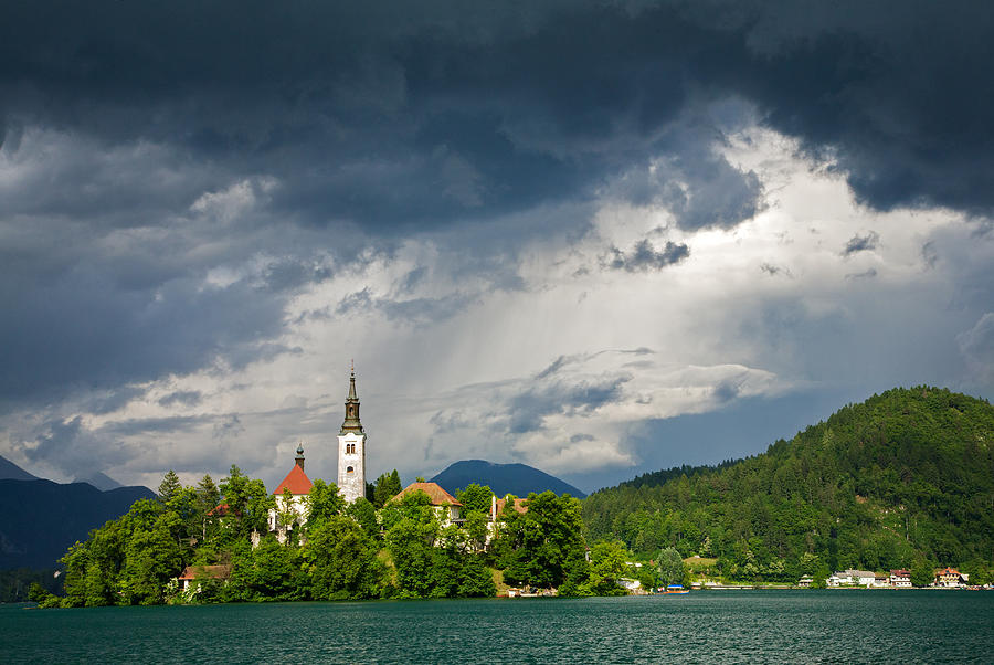 Storm light over Lake Bled #1 Photograph by Ian Middleton