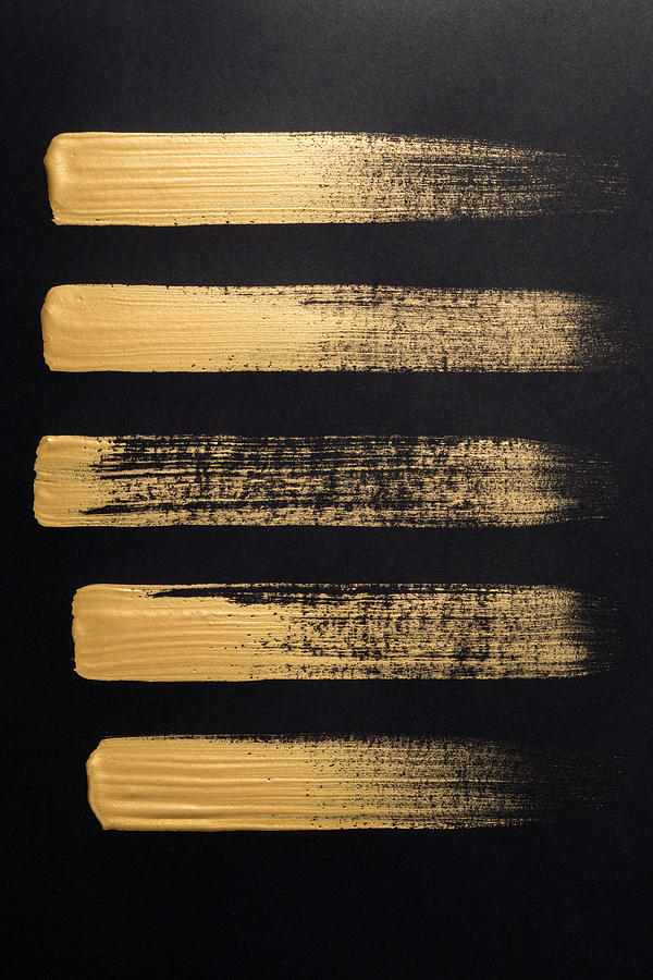 Straight Gold Brush Strokes #1 Photograph by MirageC