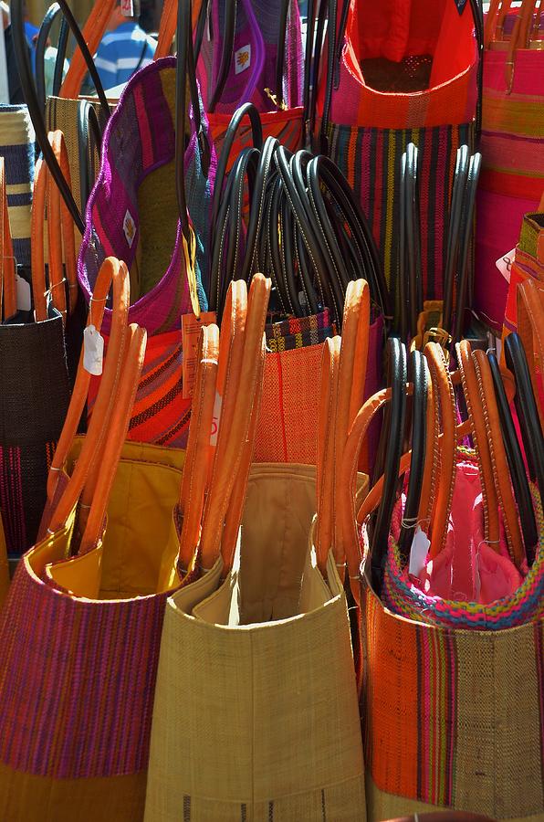 Straw bags colors #1 Photograph by Dany Lison
