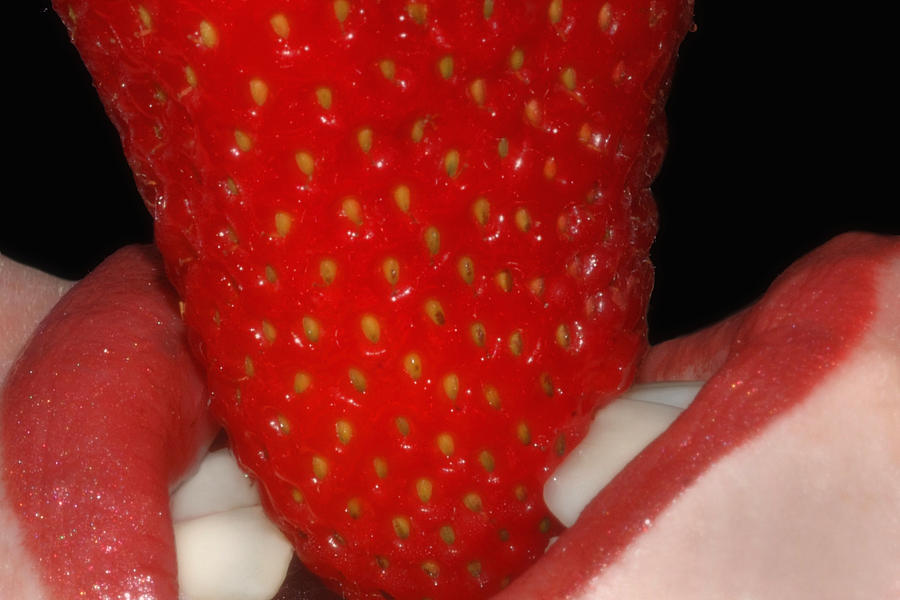 Strawberry Lips #1 Photograph by Joann Vitali