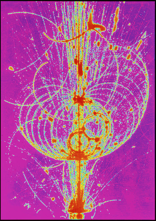 Streamer Chamber Photo Of Particle Tracks #1 Photograph by Cern/science Photo Library