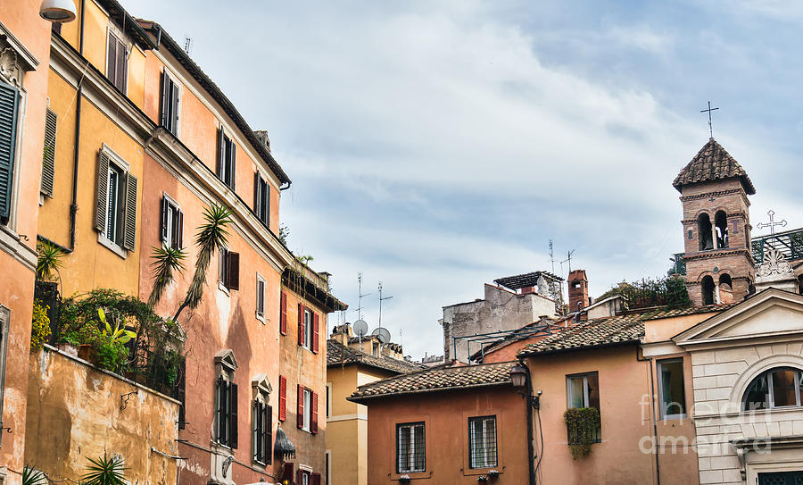 Street scene from Trastevere district of Rome Photograph by Frank Bach ...