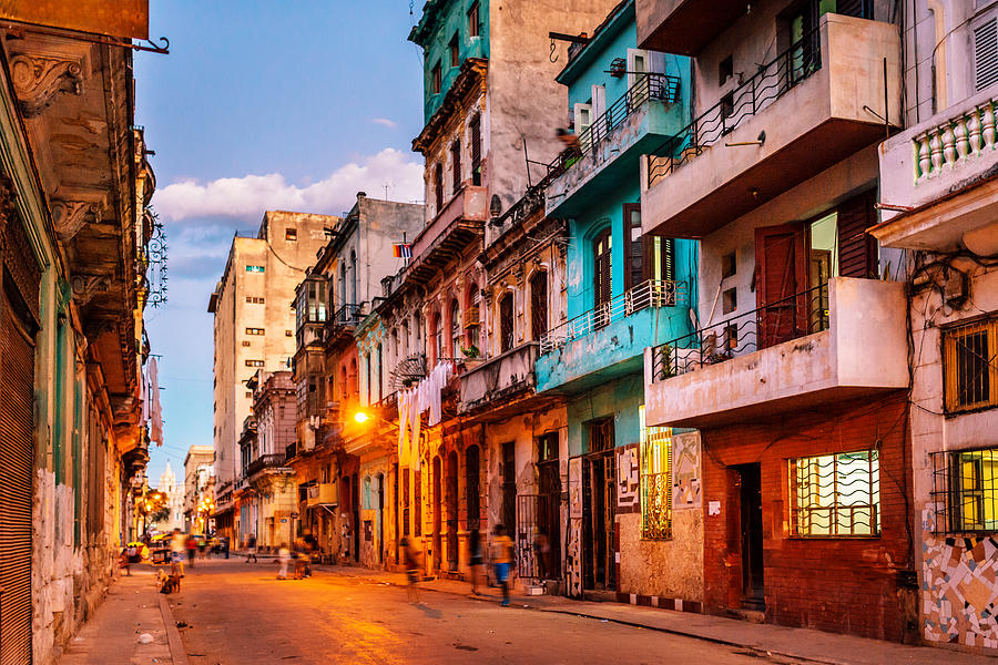 Streets Of Havana, Cuba At Dusk #1 Photograph by Nikada