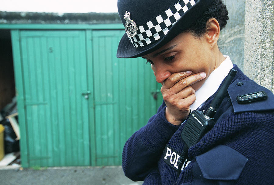 Stressed Policewoman #1 Photograph by Jim Varney/science Photo Library