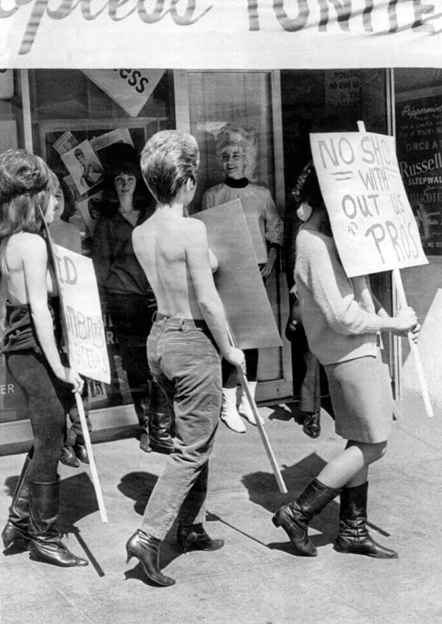 Strippers On Strike #1 Photograph by Underwood Archives