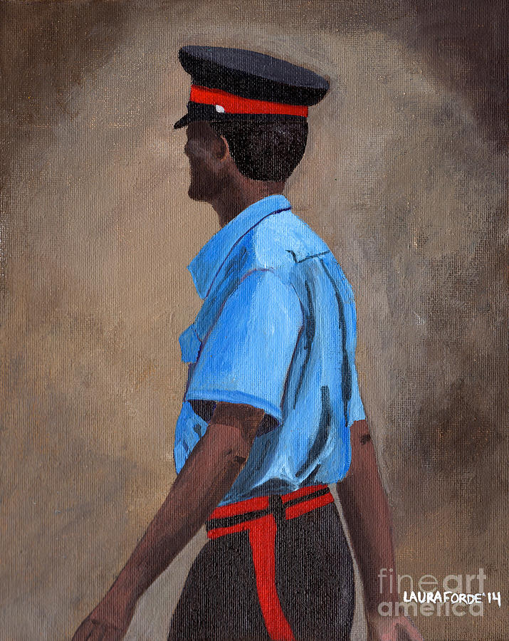 Strolling Officer Painting by Laura Forde