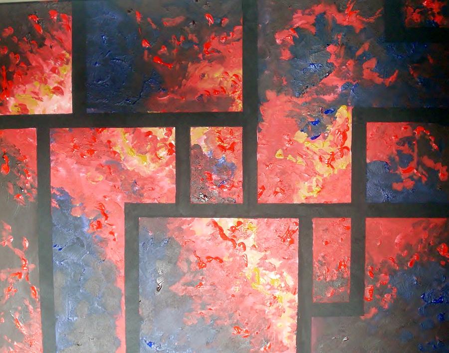 Study in red and blue Painting by Anne Gardner