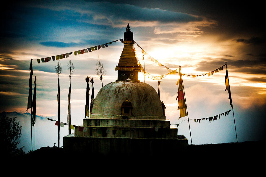 Nature Photograph - Stupa in Himalyas Mountain  #1 by Raimond Klavins