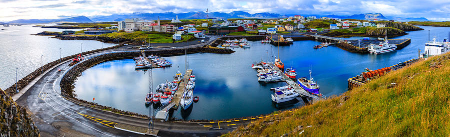 Stykkisholmur Harbor panorama Photograph by Alexey Stiop