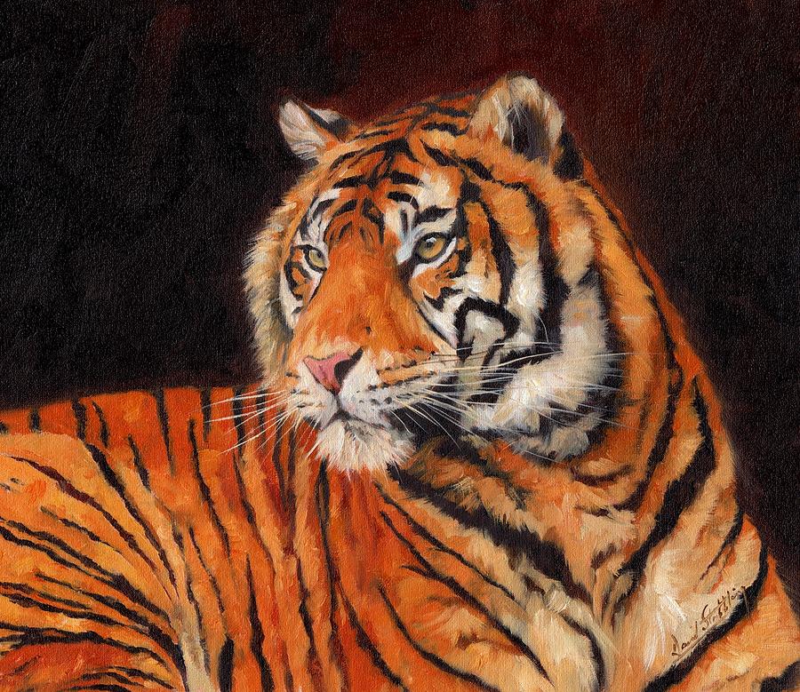 Sumatran Tiger Painting by David Stribbling