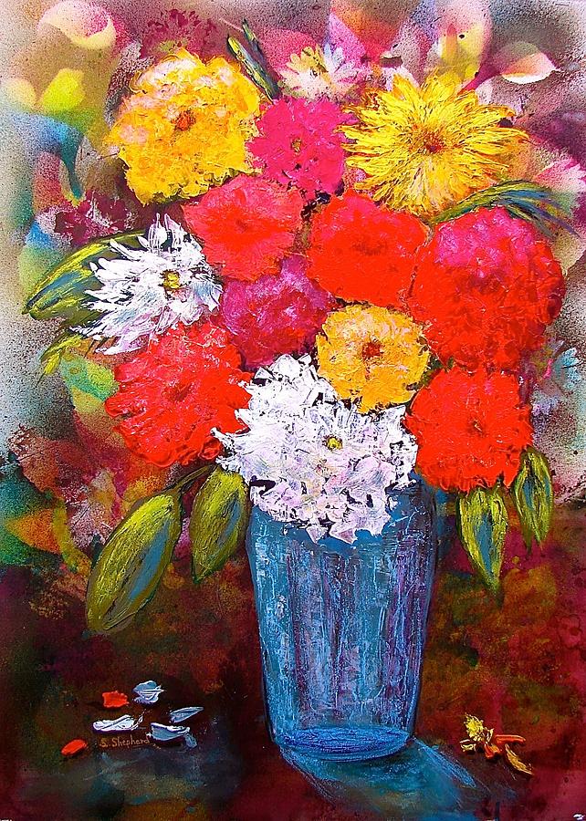 Flower Painting - Summer Blooms #1 by Shirley Shepherd