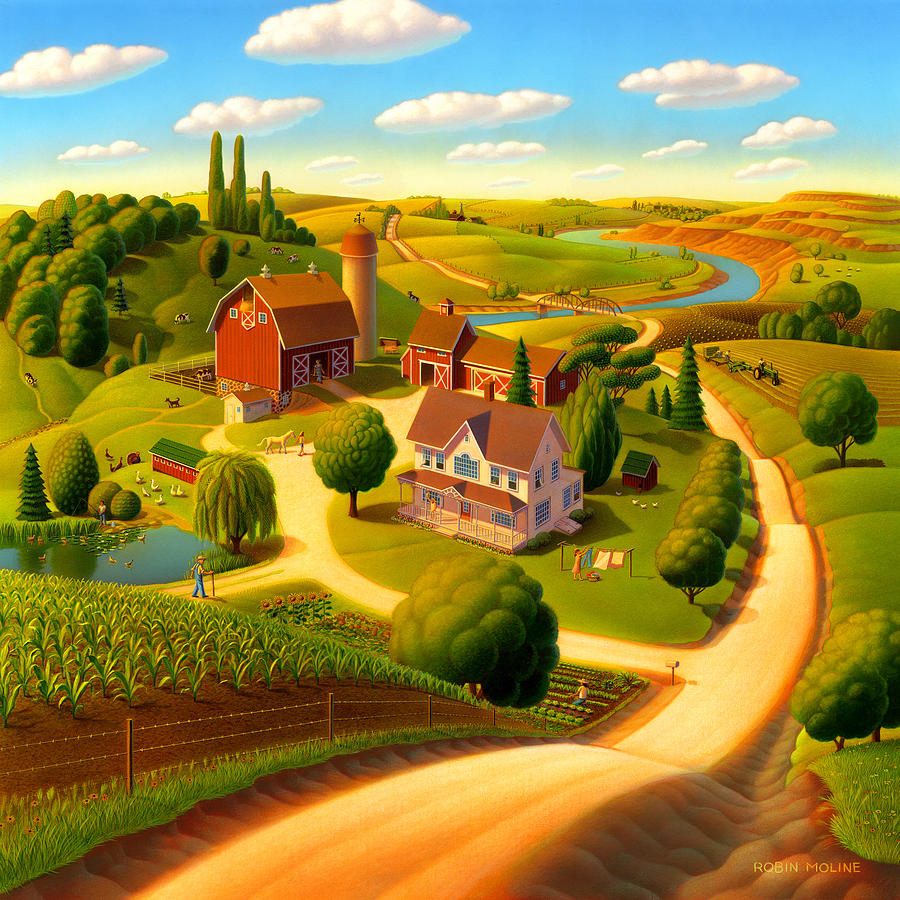Summer Painting - Summer on the Farm  by Robin Moline