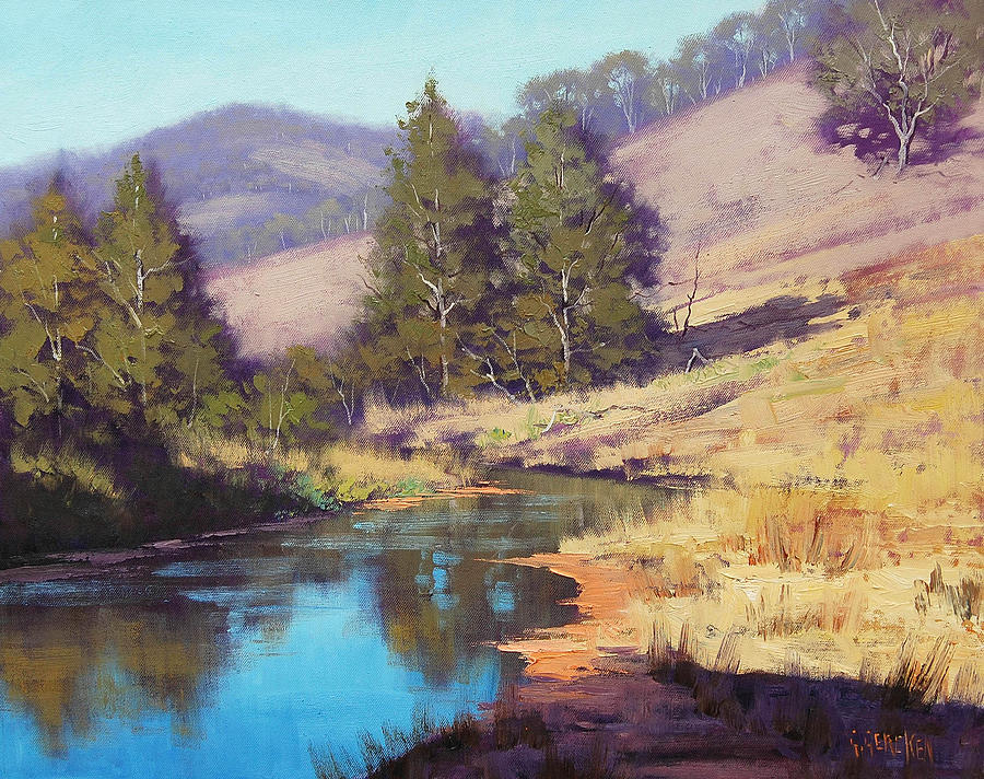 Nature Painting - Summer River  #1 by Graham Gercken