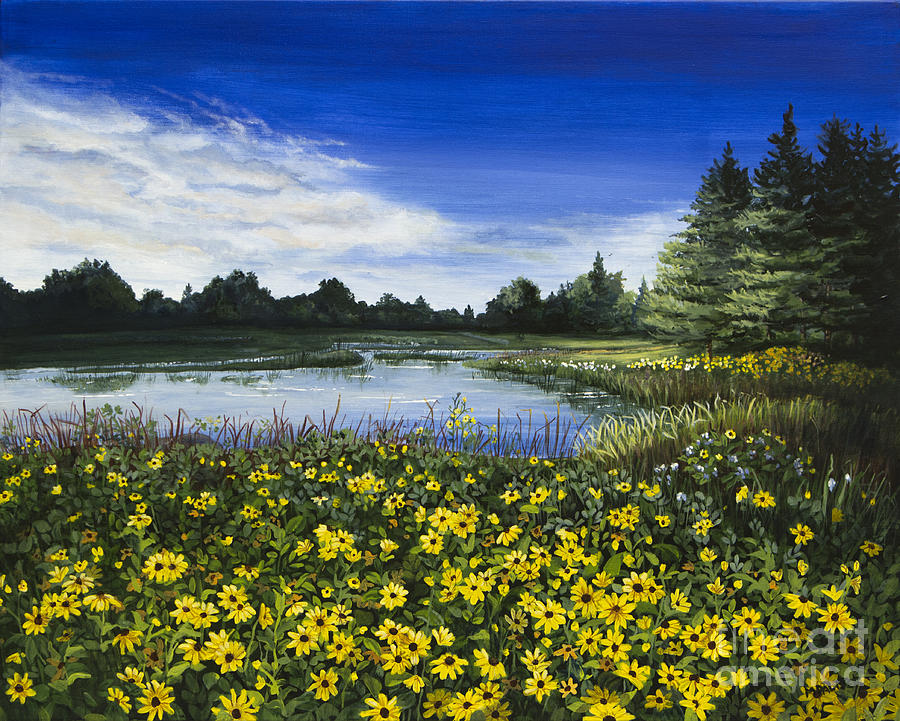 Summer Susans Painting by Mary Palmer