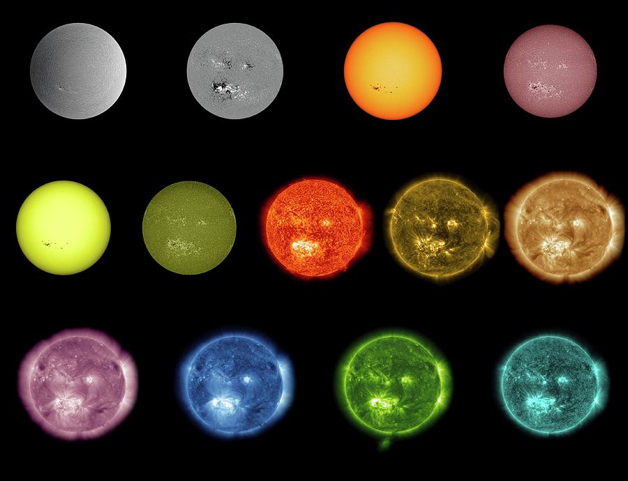 Sun Observed At Different Wavelengths #1 Photograph by Nasa/sdo/goddard Space Flight Center