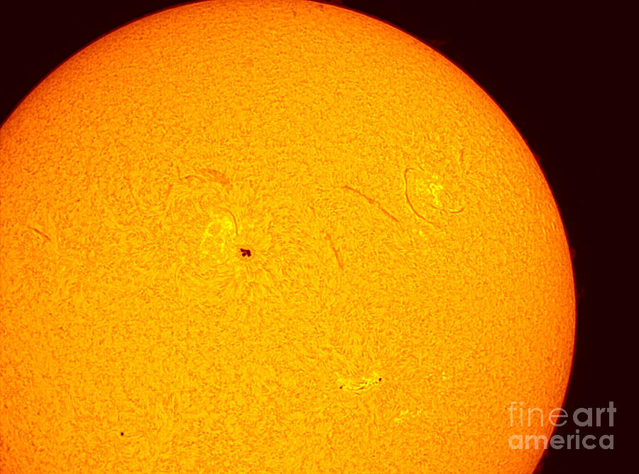 Space Photograph - Sun With Sunspots 1710 & 1711, 2013 #1 by John Chumack