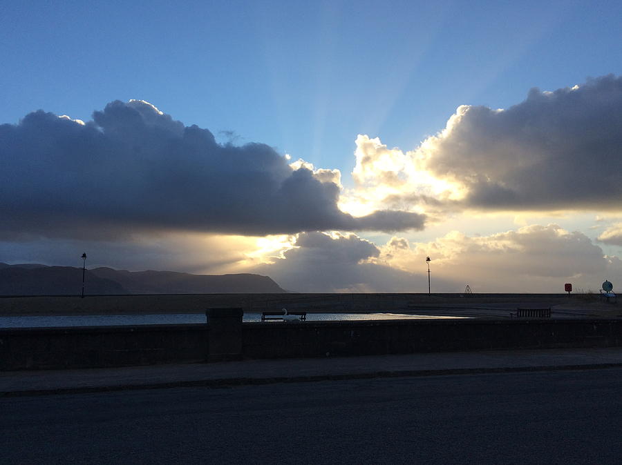 Mountain Photograph - Sunbeams over Conwy #4 by Christopher Rowlands