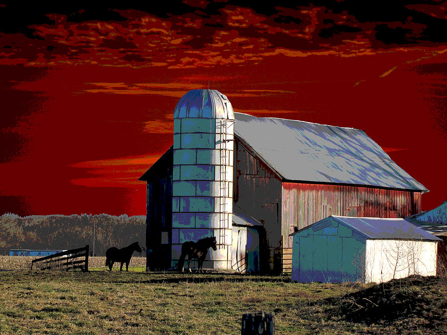 Nature Photograph - Sundown on the Farm #1 by Jimi Bush