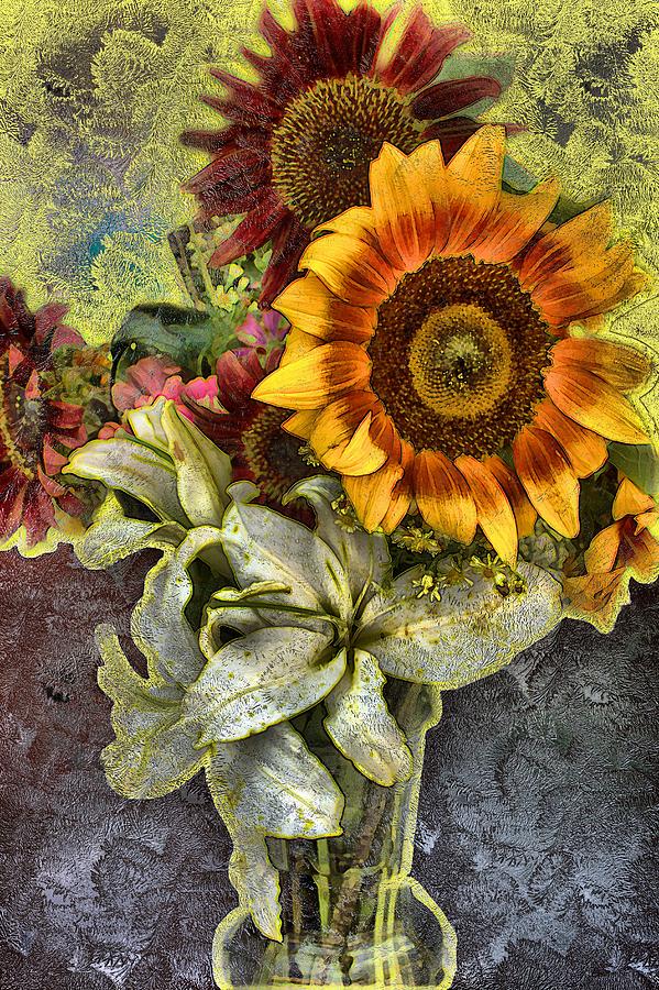 Still Life Sunflower Mixed Media - Sunflower et al. by Terence Morrissey