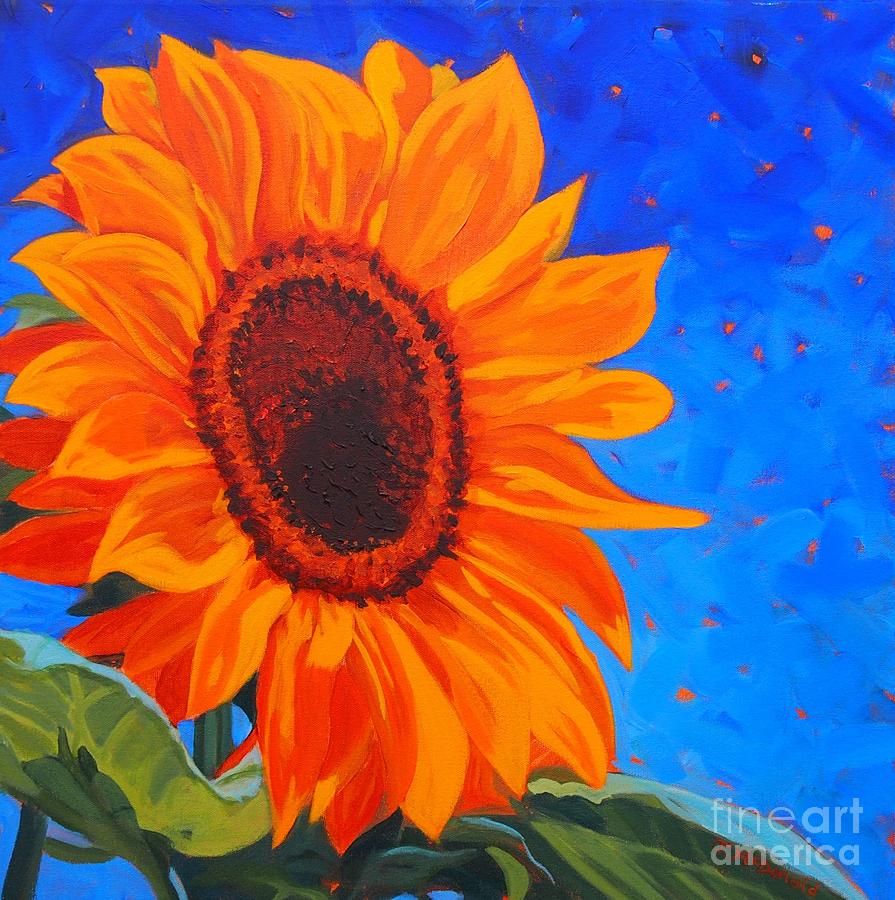Sunflower Painting - Sunflower Glow #1 by Janet McDonald