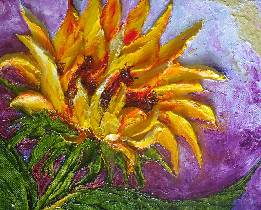 Yellow Sunflower #2 Painting by Paris Wyatt Llanso