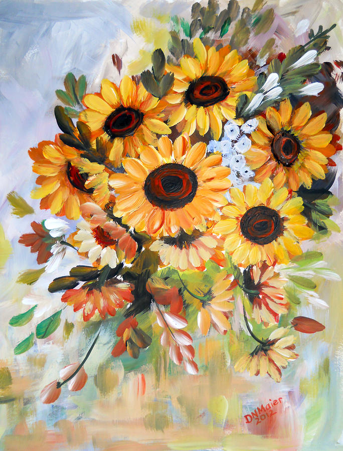 Sunflowers Painting by Dorothy Maier