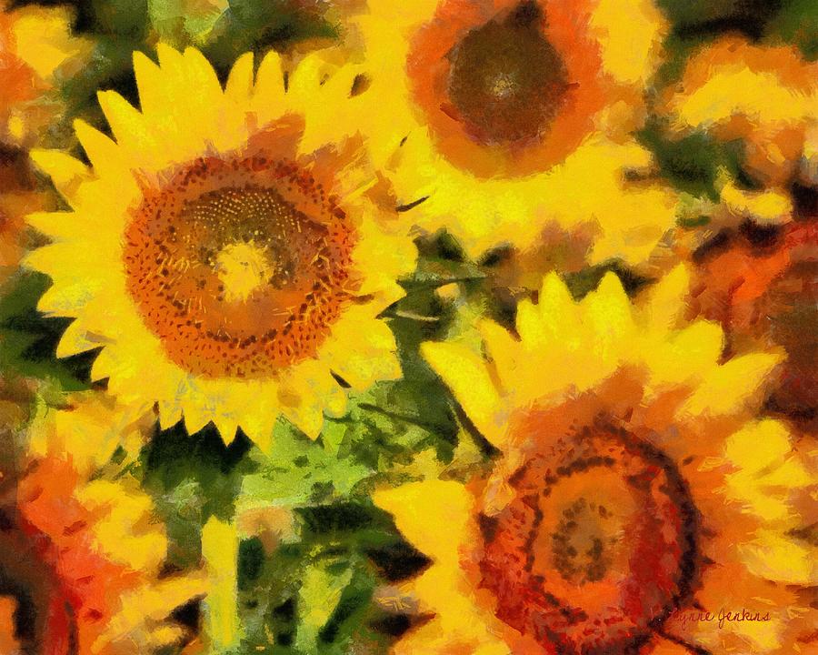 Sunflowers #1 Painting by Lynne Jenkins