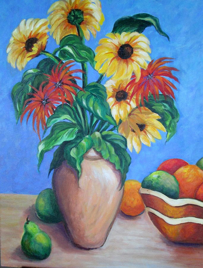 Sunflowers #1 Painting by Rosie Sherman