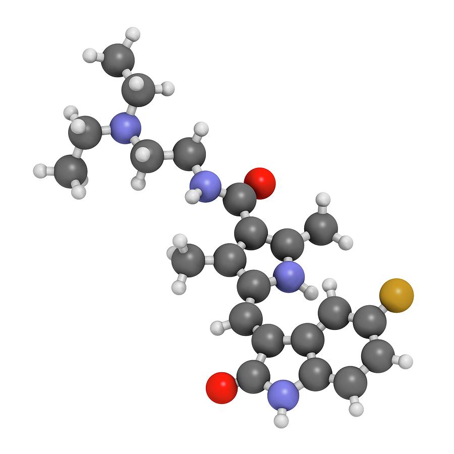 Sunitinib Photograph - Sunitinib Cancer Drug Molecule #1 by Molekuul