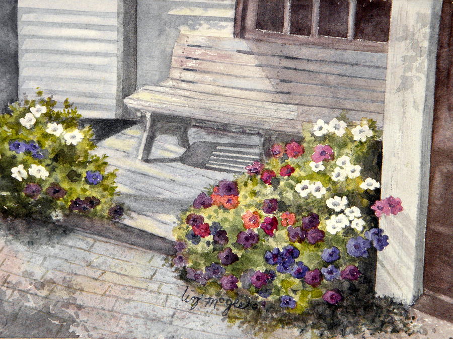 Sunny Porch Painting by Lizbeth McGee