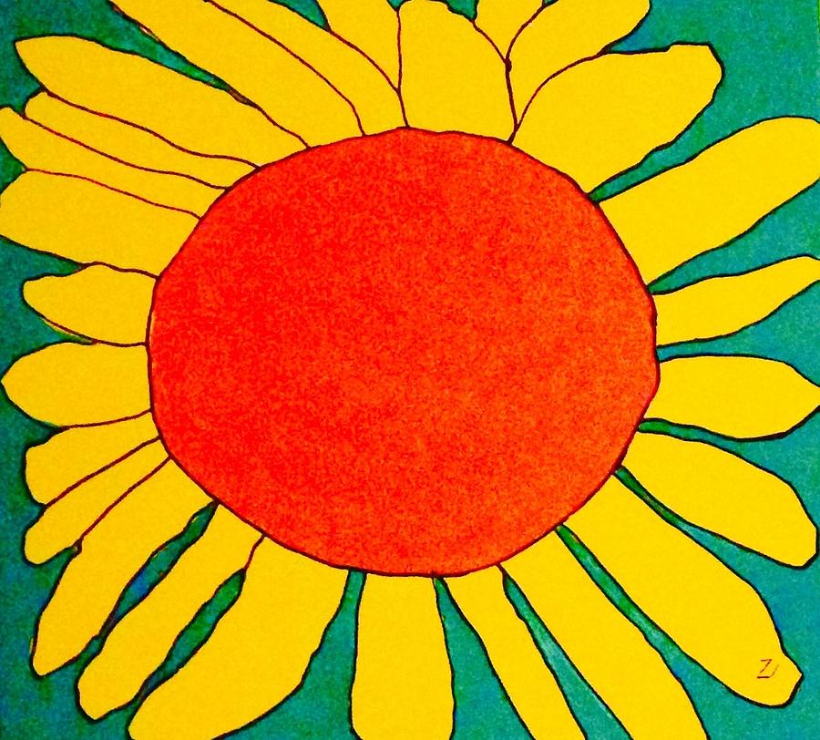 Sunflower Painting - Sunny Sunflower #1 by Zoe Gelinas