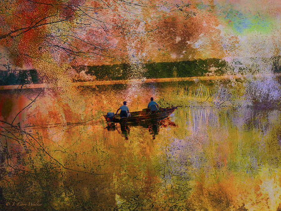 Sunrise Fishermen #1 Digital Art by J Larry Walker