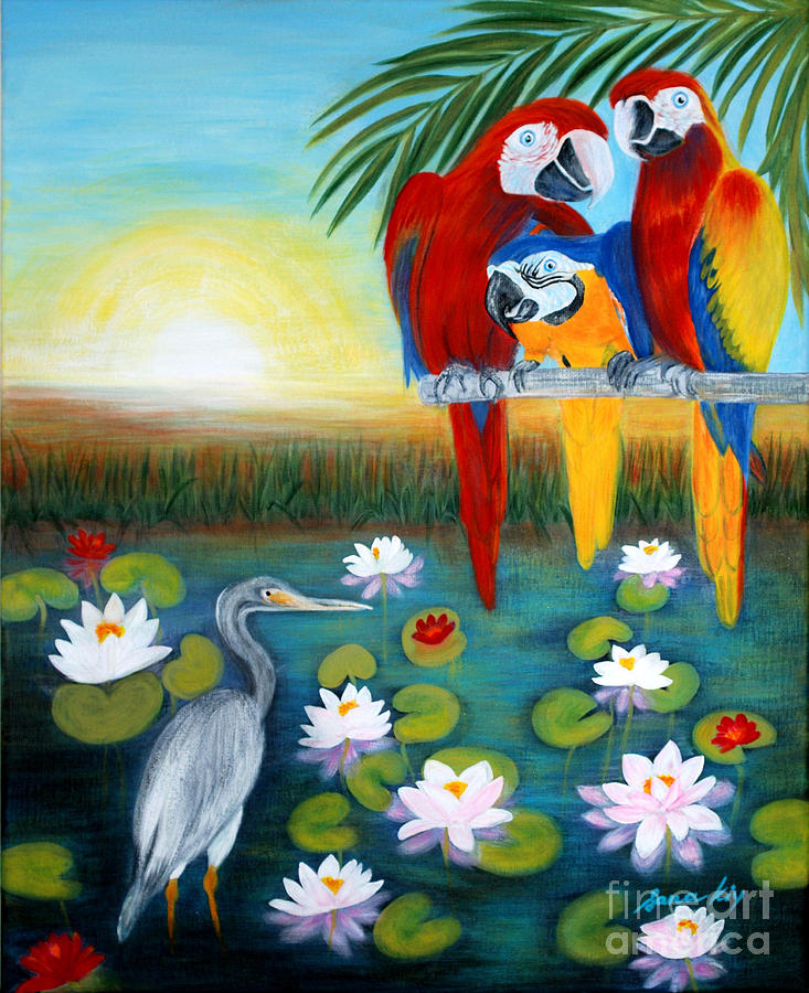 Paradise Painting - Sunrise in Paradise. Inspirations Collection. #2 by Oksana Semenchenko