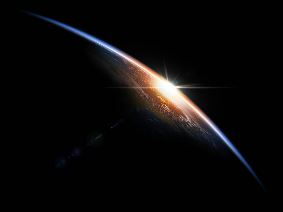 Sunrise in Space #1 Photograph by BlackJack3D