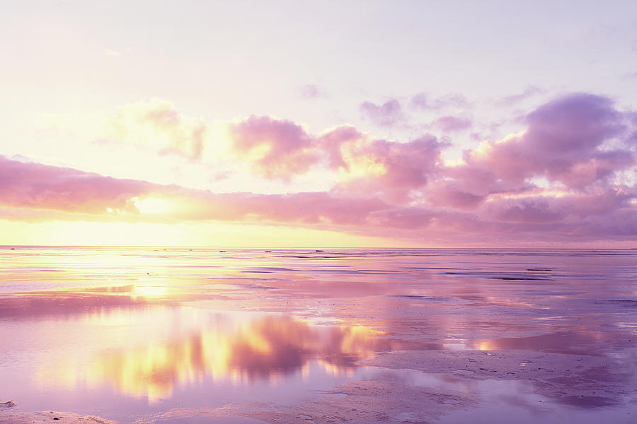 Sunrise On Beach, North Sea, Germany #1 Photograph by Panoramic Images