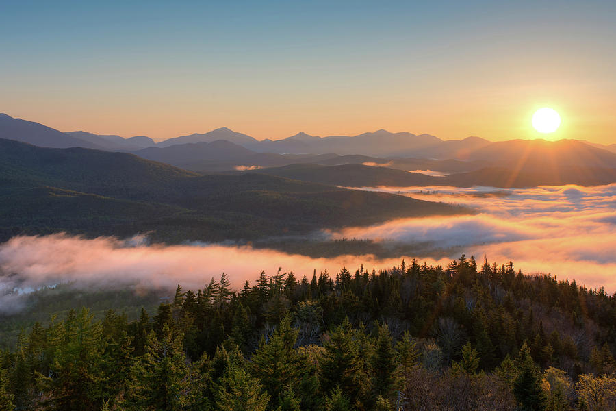 Sunrise Over The Adirondack High Peaks #1 Photograph by Panoramic Images