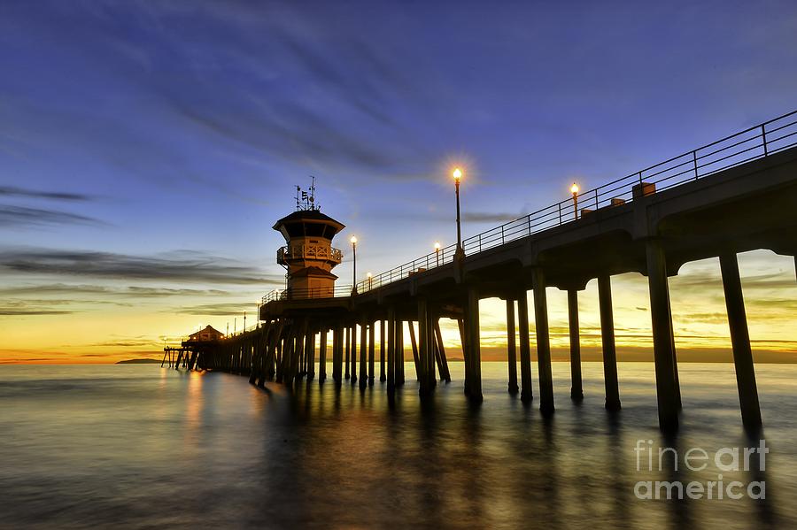 Sunset at Huntington Beach Pier  #2 Photograph by Peter Dang