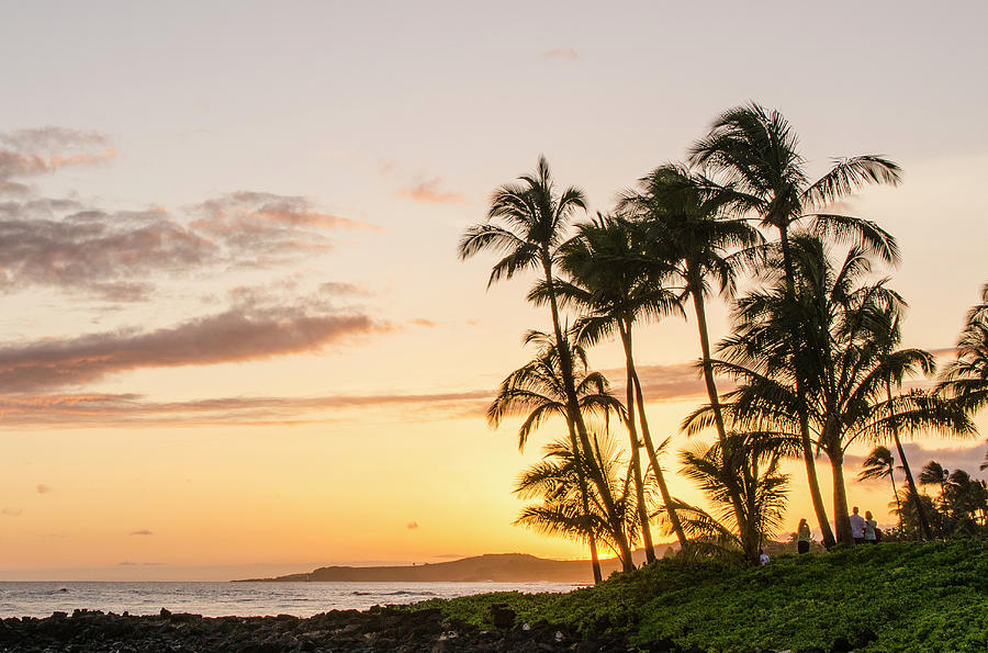 Sunset At Poipu Beach Kauai Hawaii Photograph By Michael Defreitas