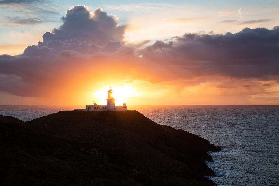 Sunset at Strumble Head Lighthouse #1 Photograph by Ian Middleton