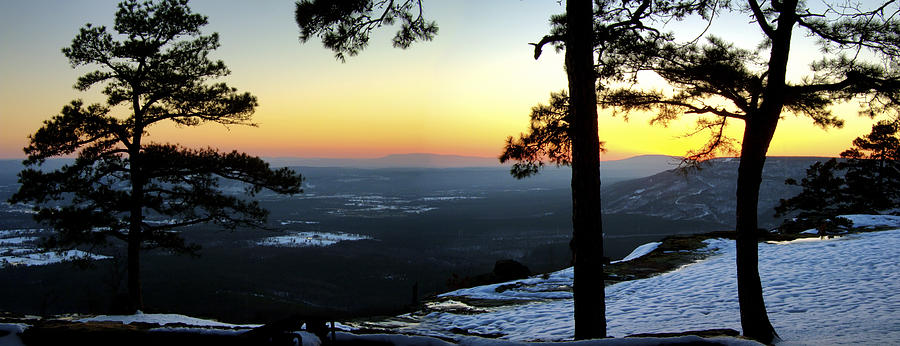 Mountain Photograph - Sunset Atop Snowy Mt. Nebo #1 by Jason Politte