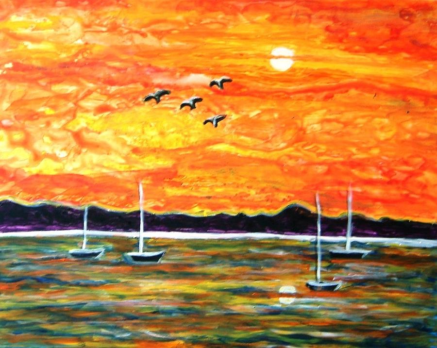 Sunset Painting - Sunset Glory by Manjiri Kanvinde
